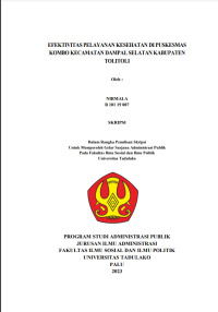Image of EFEKTIVITAS PELAYANAN KESEHATAN DI PUSKESMAS
KOMBO KECAMATAN DAMPAL SELATAN KABUPATEN
TOLITOLI