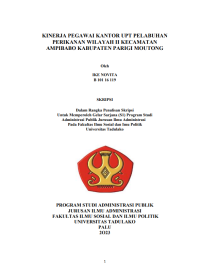 Image of KINERJA PEGAWAI KANTOR UPT PELABUHAN
PERIKANAN WILAYAH II KECAMATAN
AMPIBABO KABUPATEN PARIGI MOUTONG