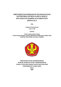Image of IMPLEMENTASI KEBIJAKAN KEAMANAN DAN 
KETERTIBAN DI DESA KARYA MUKTI 
KECAMATAN DAMPELAS KABUPATEN 
DONGGALA