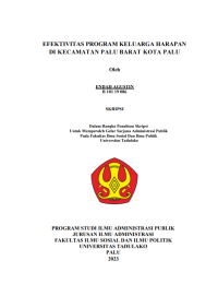Image of EFEKTIVITAS PROGRAM KELUARGA HARAPAN
DI KECAMATAN PALU BARAT KOTA PALU