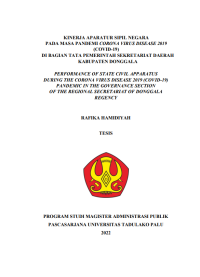 Image of KINERJA APARATUR SIPIL NEGARA
PADA MASA PANDEMI CORONA VIRUS DISEASE 2019
(COVID-19)
DI BAGIAN TATA PEMERINTAH SEKRETARIAT DAERAH 
KABUPATEN DONGGALA