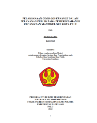 Image of PELAKSANAAN GOOD GOVERNANCE DALAM
PELAYANAN PUBLIK PADA PEMERINTAHAN DI
KECAMATAN MANTIKULORE KOTA PALU