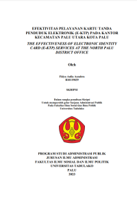 Image of EFEKTIVITAS PELAYANAN KARTU TANDA
PENDUDUK ELEKTRONIK (E-KTP) PADA KANTOR
KECAMATAN PALU UTARA KOTA PALU