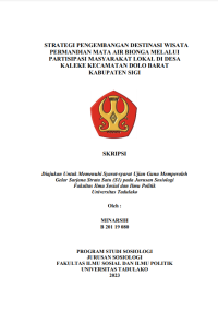 Image of STRATEGI PENGEMBANGAN DESTINASI WISATA
PERMANDIAN MATA AIR BIONGA MELALUI
PARTISIPASI MASYARAKAT LOKAL DI DESA
KALEKE KECAMATAN DOLO BARAT
KABUPATEN SIGI