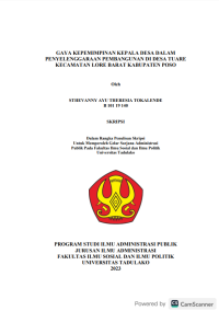 Image of GAYA KEPEMIMPINAN KEPALA DESA DALAM
PENYELENGGARAAN PEMBANGUNAN DI DESA TUARE
KECAMATAN LORE BARAT KABUPATEN POSO
