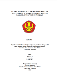 Image of PERAN BUMDesa DALAM PEMBERDAYAAN
MASYARAKAT DI DESA KASANO KECAMATAN
BARAS KABUPATEN PASANGKAYU