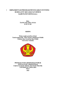 Image of IMPLEMENTASI PROGRAM PENCEGAHAN STUNTING
DI DESA ENU KECAMATAN SINDUE
KABUPATEN DONGGALA