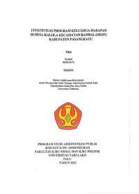 Image of Efektifitas Program Keluarga Harapan di Desa Kalola Kecamatan Bambalamotu Kabupaten pasangkayu.