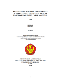 Image of TRANSPARANSI PENGELOLAAN DANA DESA
DI DESA LAEMANTA UTARA KECAMATAN
KASIMBAR KABUPATEN PARIGI MOUTONG