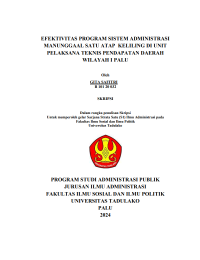 Image of EFEKTIVITAS PROGRAM SISTEM ADMINISTRASI 
MANUNGGAAL SATU ATAP KELILING DI UNIT 
PELAKSANA TEKNIS PENDAPATAN DAERAH 
WILAYAH I PALU