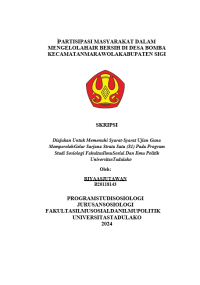 Image of PARTISIPASI MASYARAKAT DALAM MENGELOLAHAIR BERSIH DI DESA BOMBA KECAMATANMARAWOLAKABUPATEN SIGI