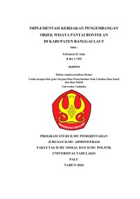 Image of IMPLEMENTASI KEBIJAKAN PENGEMBANGAN 
OBJEK WISATA PANTAI BONTOLAN 
DI KABUPATEN BANGGAI LAUT