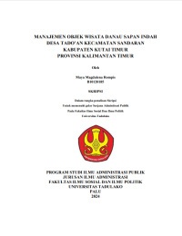 Image of MANAJEMEN OBJEK WISATA DANAU SAPAN INDAH
DESA TADO’AN KECAMATAN SANDARAN
KABUPATEN KUTAI TIMUR
PROVINSI KALIMANTAN TIMUR