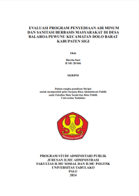 Image of EVALUASI PROGRAM PENYEDIAAN AIR MINUM
DAN SANITASI BERBASIS MASYARAKAT DI DESA
BALAROA PEWUNU KECAMATAN DOLO BARAT
KABUPATEN SIGI