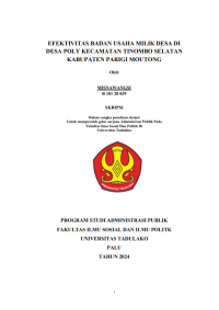 Image of EFEKTIVITAS BADAN USAHA MILIK DESA DI 
DESA POLY KECAMATAN TINOMBO SELATAN 
KABUPATEN PARIGI MOUTONG