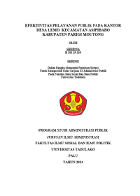 Image of EFEKTIVITAS PELAYANAN PUBLIK PADA KANTOR DESA LEMO  KECAMATAN AMPIBABO 
KABUPATEN PARIGI MOUTONG