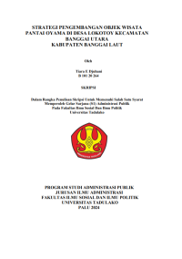 Image of STRATEGI PENGEMBANGAN OBJEK WISATA 
PANTAI OYAMA DI DESA LOKOTOY KECAMATAN 
BANGGAI UTARA
KABUPATEN BANGGAI LAUT
