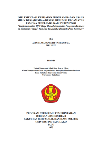 Image of IMPLEMENTASI KEBIJAKAN PROGRAM BADAN USAHA
MILIK DESA (BUMDes) DI DESA DULUMAI KECAMATAN
PAMONA PUSELEMBA KABUPATEN POSO