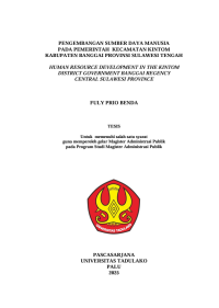 Image of PENGEMBANGAN SUMBER DAYA MANUSIA  
PADA PEMERINTAH  KECAMATAN KINTOM  
KABUPATEN BANGGAI PROVINSI SULAWESI TENGAH