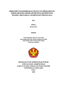 Image of IMPLEMENTASI KEBIJAKAN BANTUAN OPERASIONAL SEKOLAH PADA SEKOLAH MENENGAH PERTAMA NEGERI 1 RIO PAKAVA KABUPATEN DONGGALA