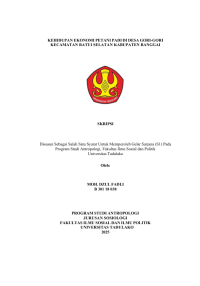 Image of KEHIDUPAN EKONOMI PETANI PADI DI DESA GORI-GORI 
KECAMATAN BATUI SELATAN KABUPATEN BANGGAI