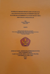 Image of Penerapan Prinsip-Prinsip Good Governance dalam Penyelenggaraan Pemerintah di Kantor Dinas Pemberdayaan Masyarakar Desa Provinsi Sulawesi Tengah